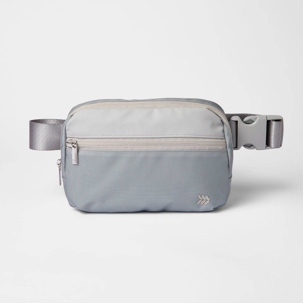 All in Motion Gray Belt Bag Fanny Pack Adjustable Waist Crossbody New